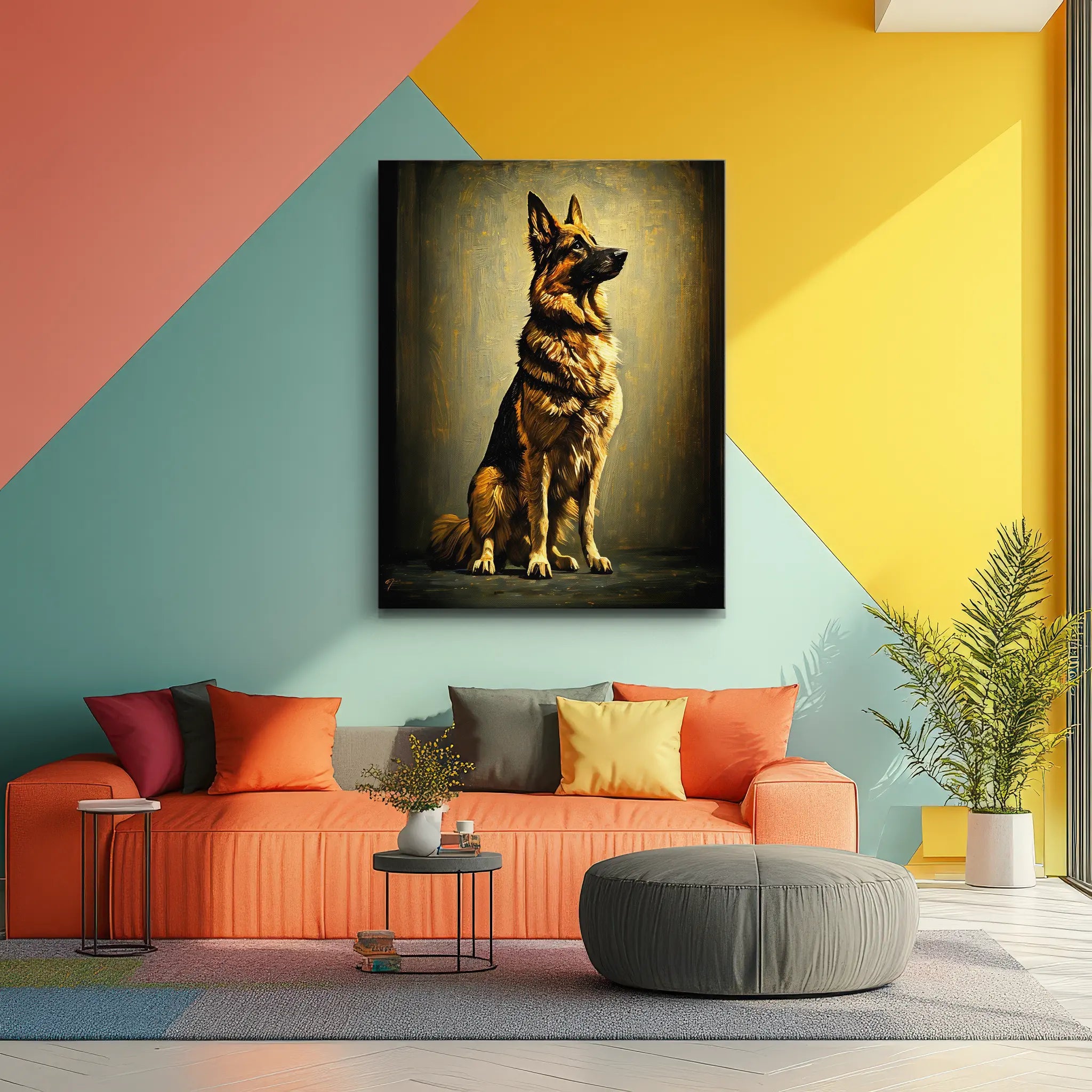 Noble German Shepherd Seated Giclée Print 456042 Visual Wall Art AR3:4V-AR4:5V Giclée Print