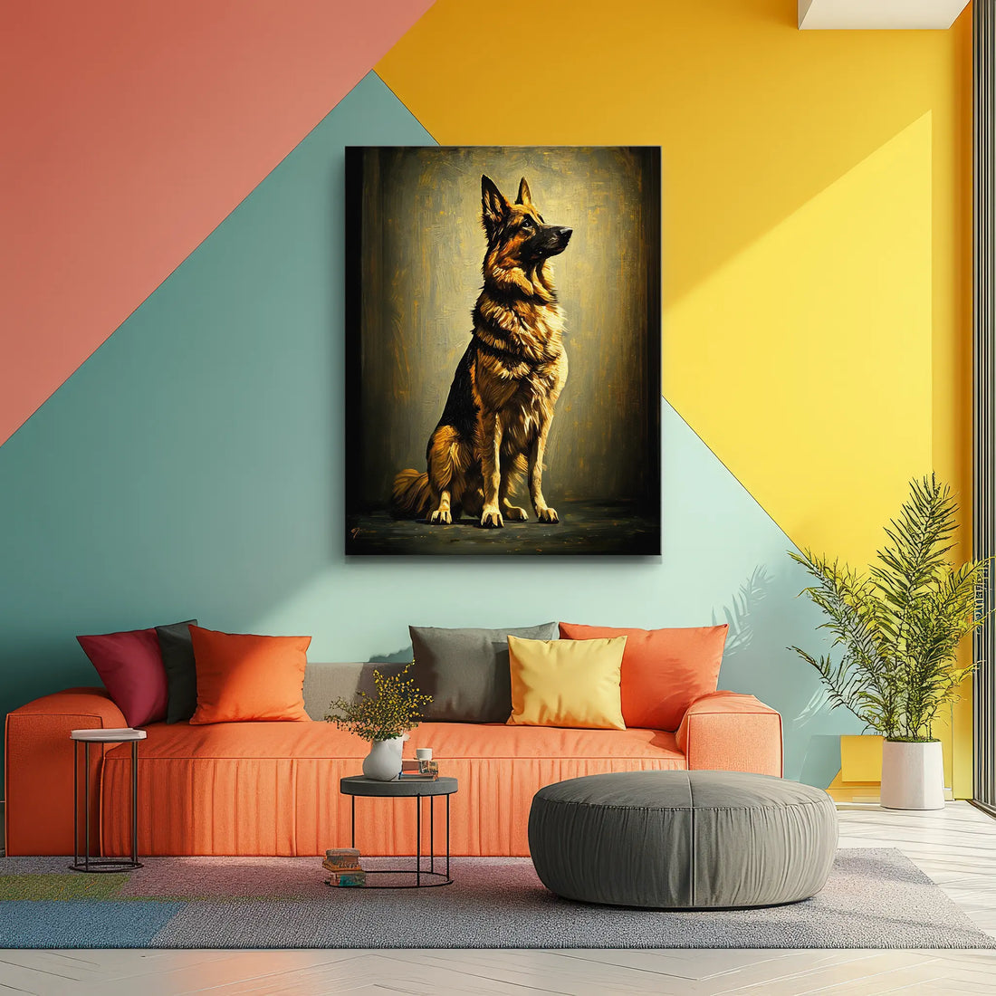 Noble German Shepherd Seated Giclée Print 456042 Visual Wall Art AR3:4V-AR4:5V Giclée Print