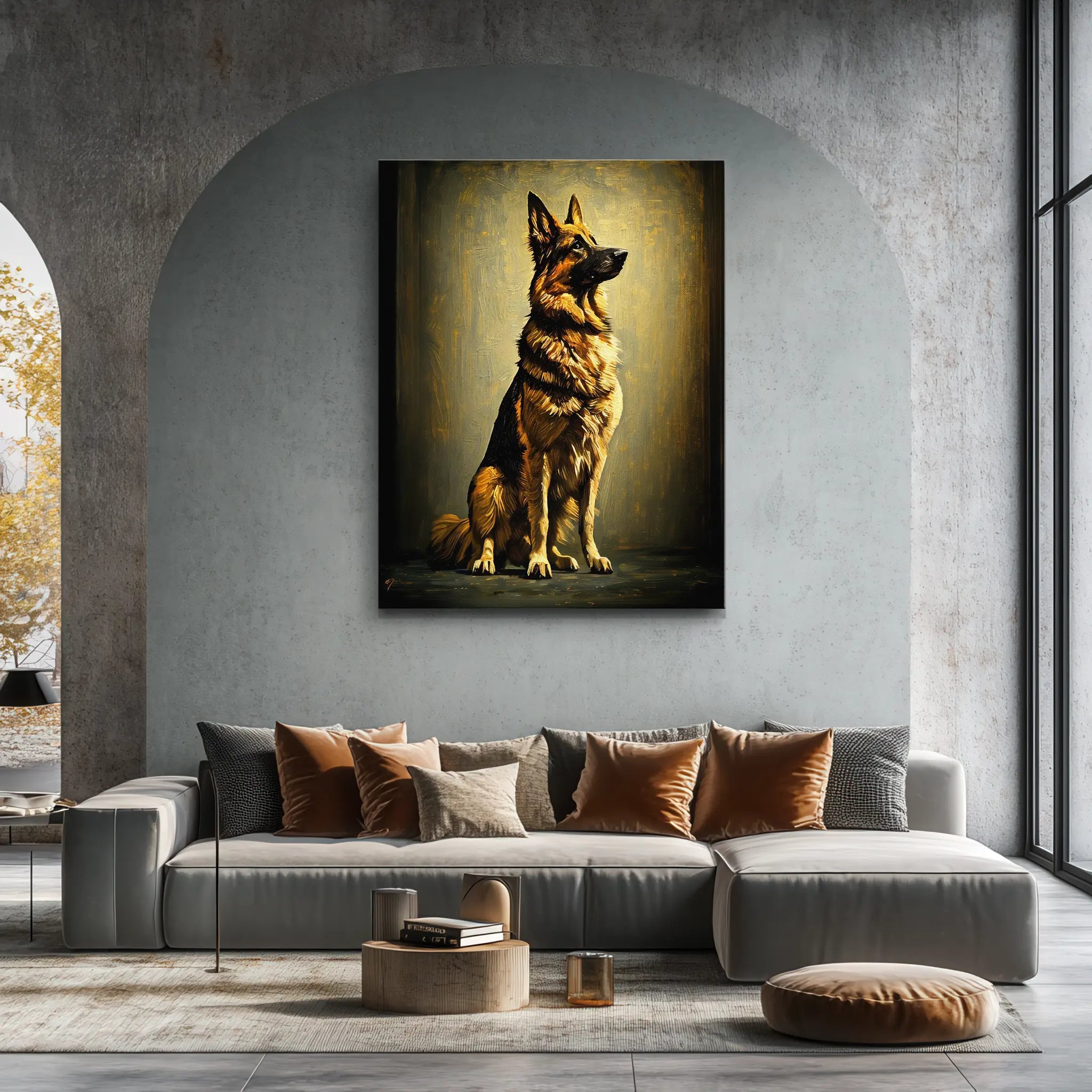 Noble German Shepherd Seated Giclée Print 456042 Visual Wall Art AR3:4V-AR4:5V Giclée Print