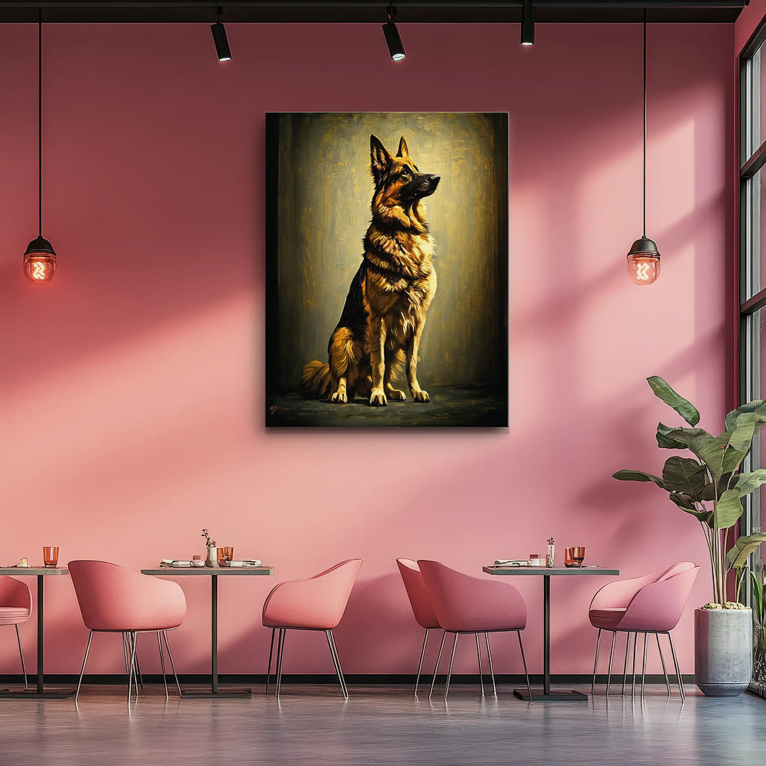 Noble German Shepherd Seated Giclée Print 456042 Visual Wall Art AR3:4V-AR4:5V Giclée Print
