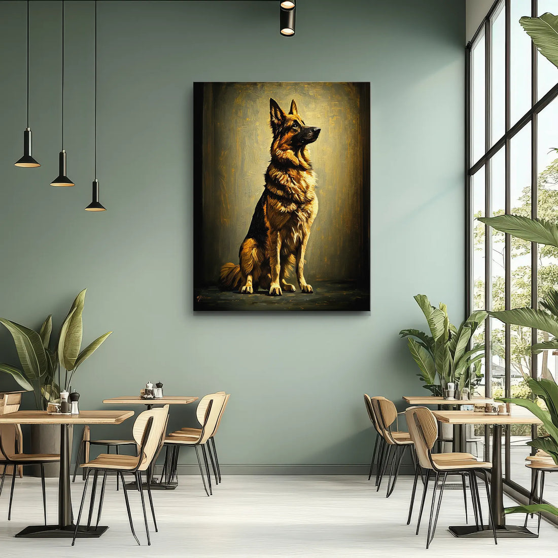 Noble German Shepherd Seated Giclée Print 456042 Visual Wall Art AR3:4V-AR4:5V Giclée Print