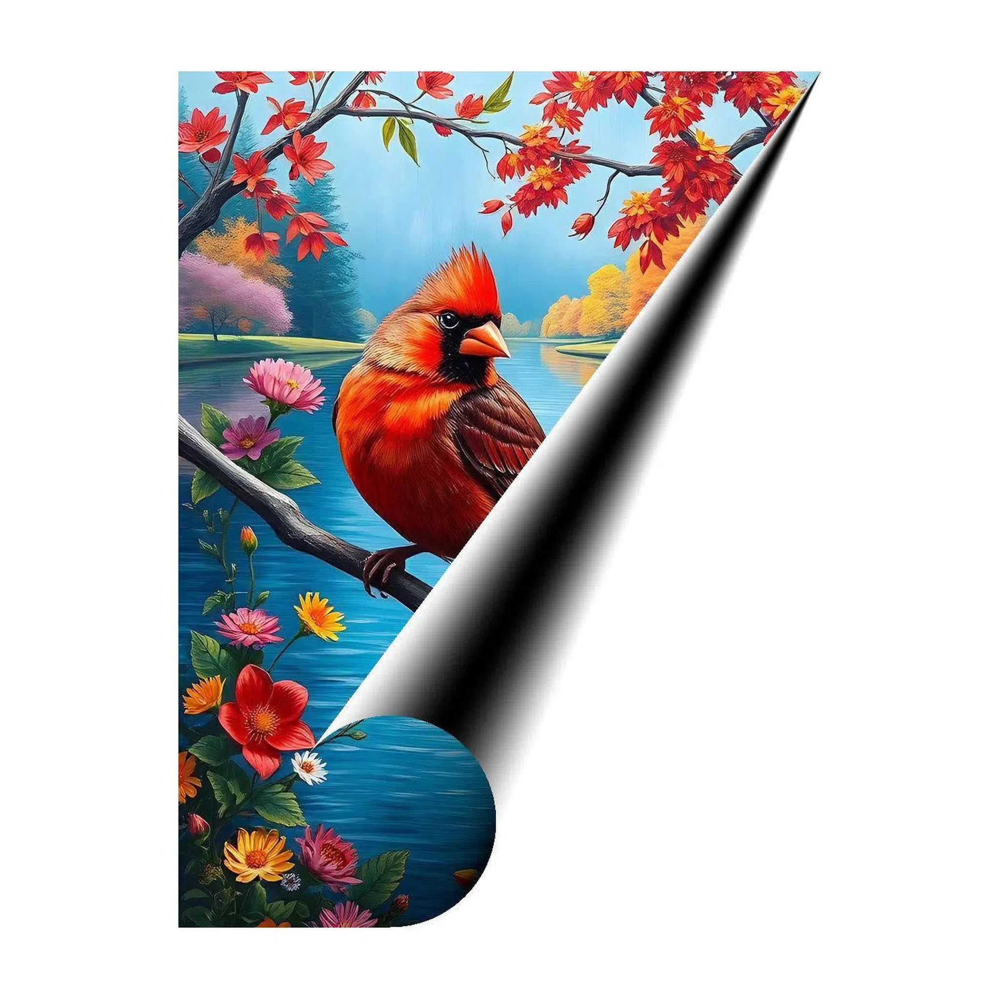 Northern Cardinal Cardinalis, Bird Art Print 34225 Giclée Rolled Canvas Print Visual Wall Art