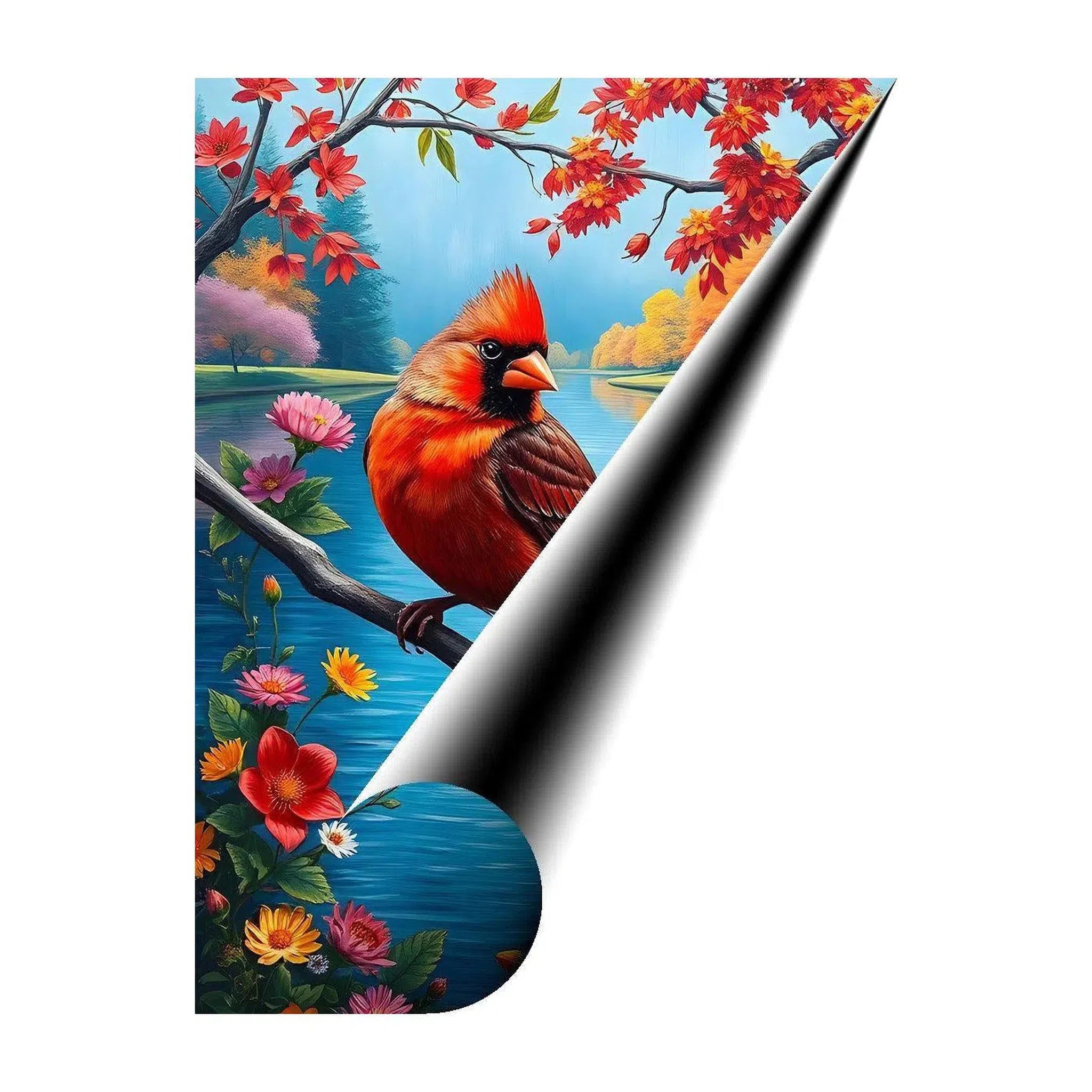 Northern Cardinal Cardinalis, Bird Art Print 34225 Giclée Fine Art Matte Paper Print Visual Wall Art