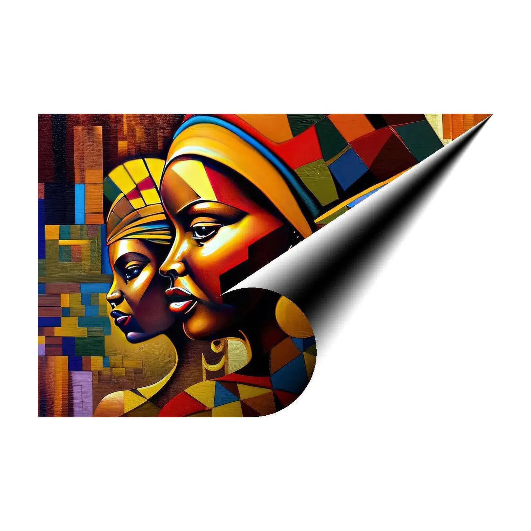 Nuer-Songhai, Ethnic Abstract Art Print 32115 Giclée Rolled Canvas Print Visual Wall Art