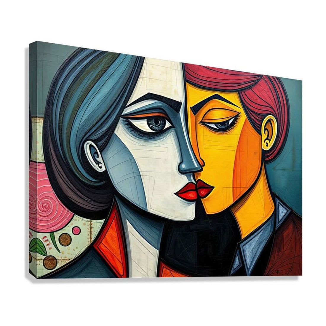 Opposites Attract, Abstract Art Print 43638 Giclée Stretched Canvas Print Visual Wall Art