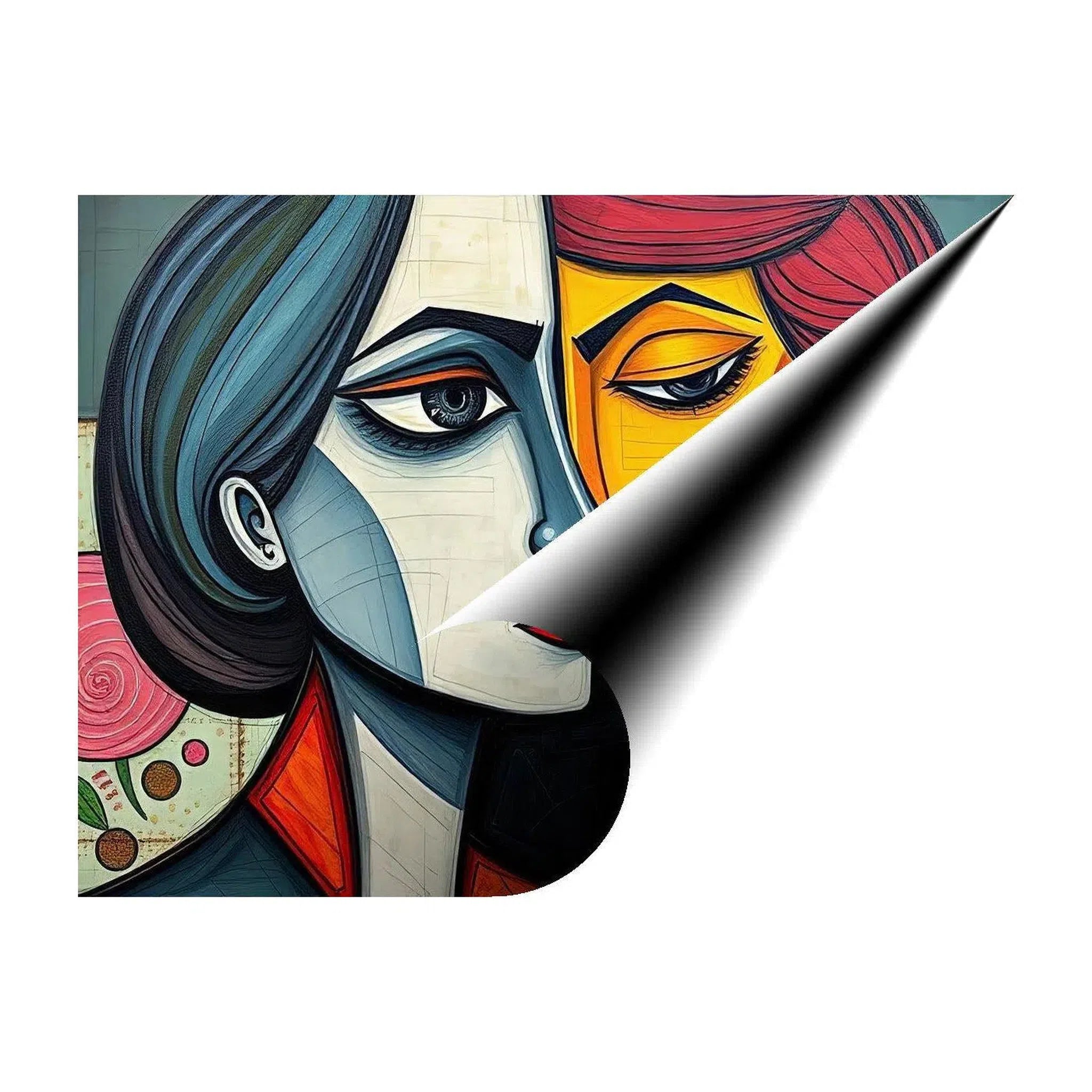 Opposites Attract, Abstract Art Print 43638 Giclée Rolled Canvas Print Visual Wall Art