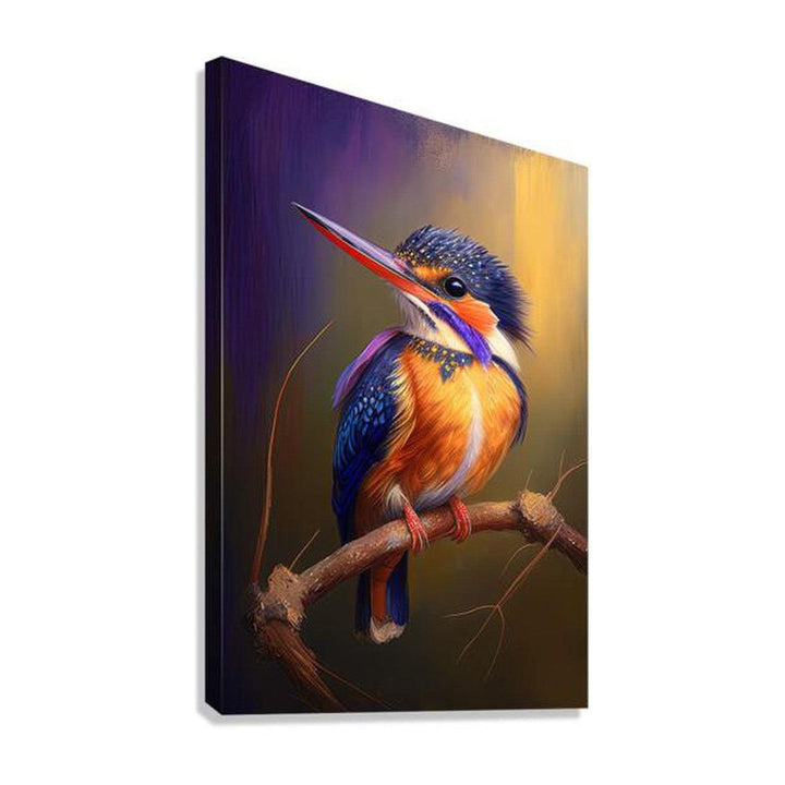 Oriental Dwarf Kingfisher, Bird Art Print 23276 Giclée Stretched Canvas Print Visual Wall Art