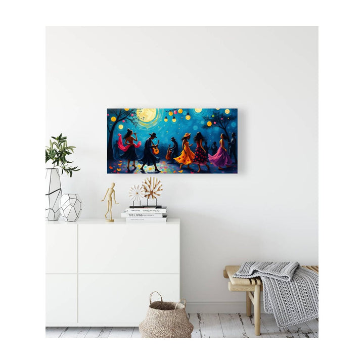 Outdoor Fun Dancing Moonlight, Abstract Art Print 21702 Visual Wall Art