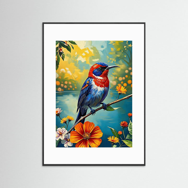 Aethopyga siparaja Crimson Sunbird-Framed Print 34250