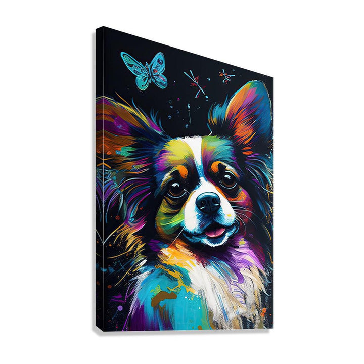 Papillon Dog , Paw And Claws, Pet Portrait Print 23803 Giclée Stretched Canvas Print Visual Wall Art