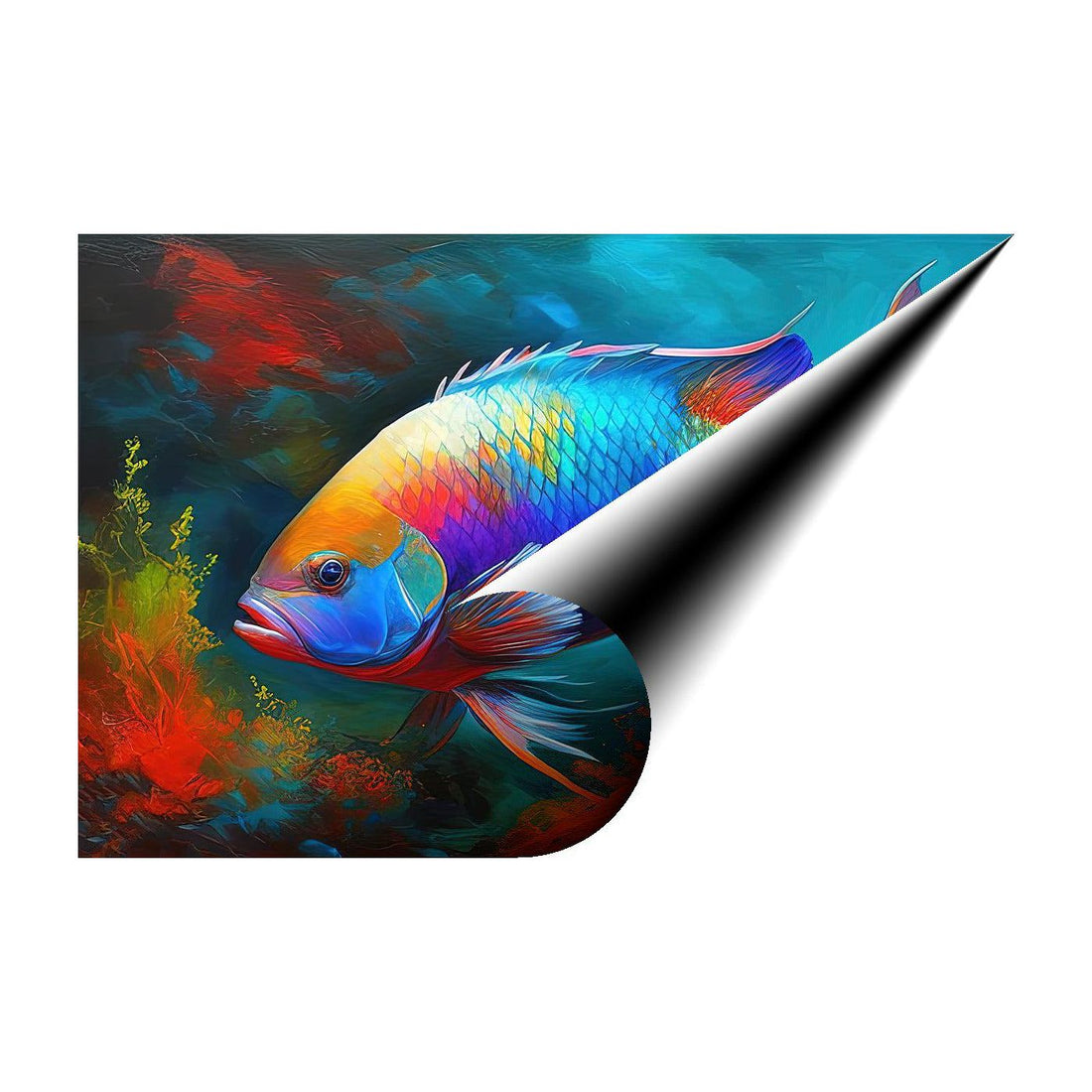 Parrotfish Wading In Deep Water, Fish Art Print 32401 Giclee Rolled Canvas Print Visual Wall Art