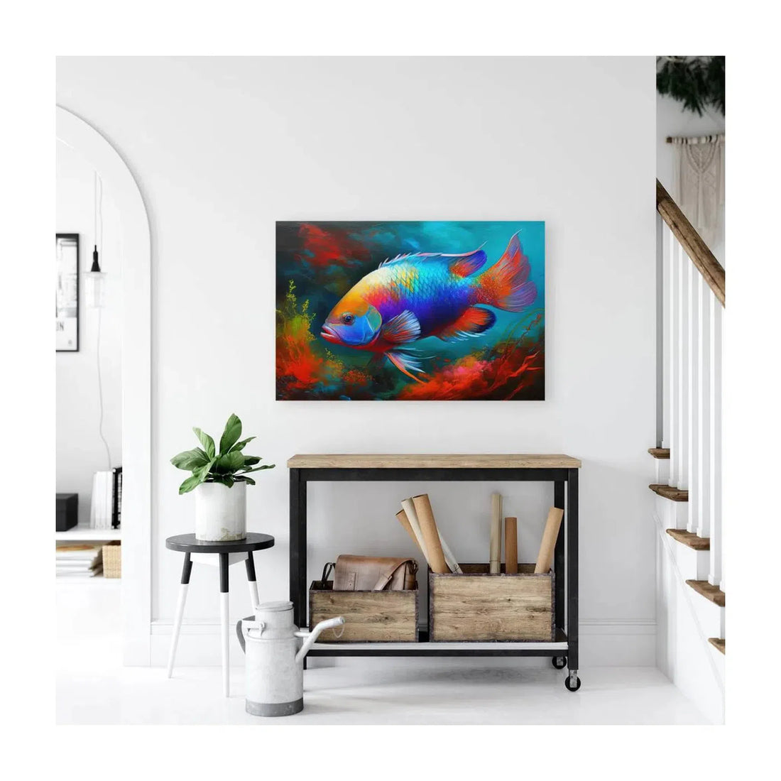 Parrotfish Wading In Deep Water, Fish Art Print 32401 Visual Wall Art