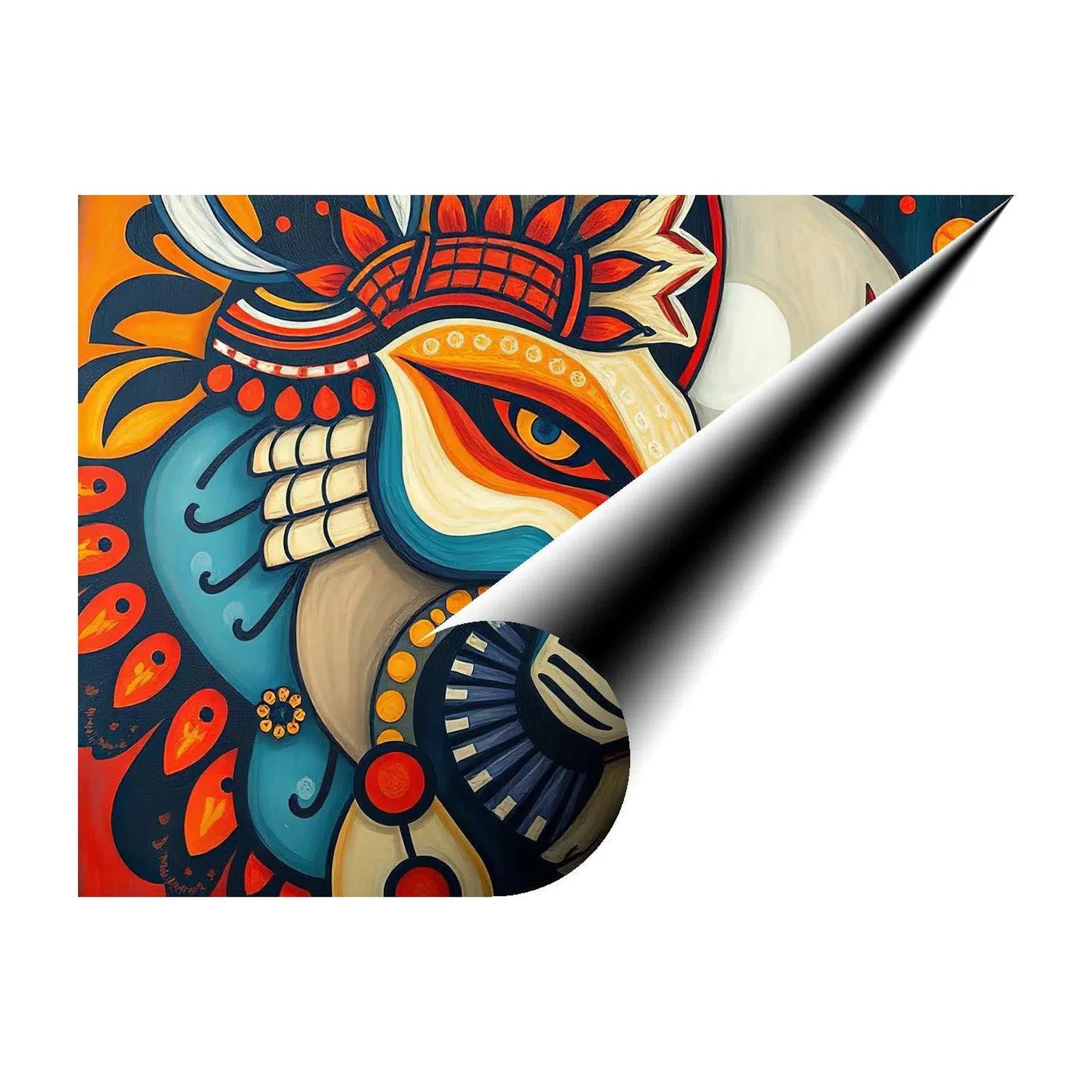 Patterned Lion, Abstract Art Print 43642 Giclée Fine Art Matte Paper Print Visual Wall Art