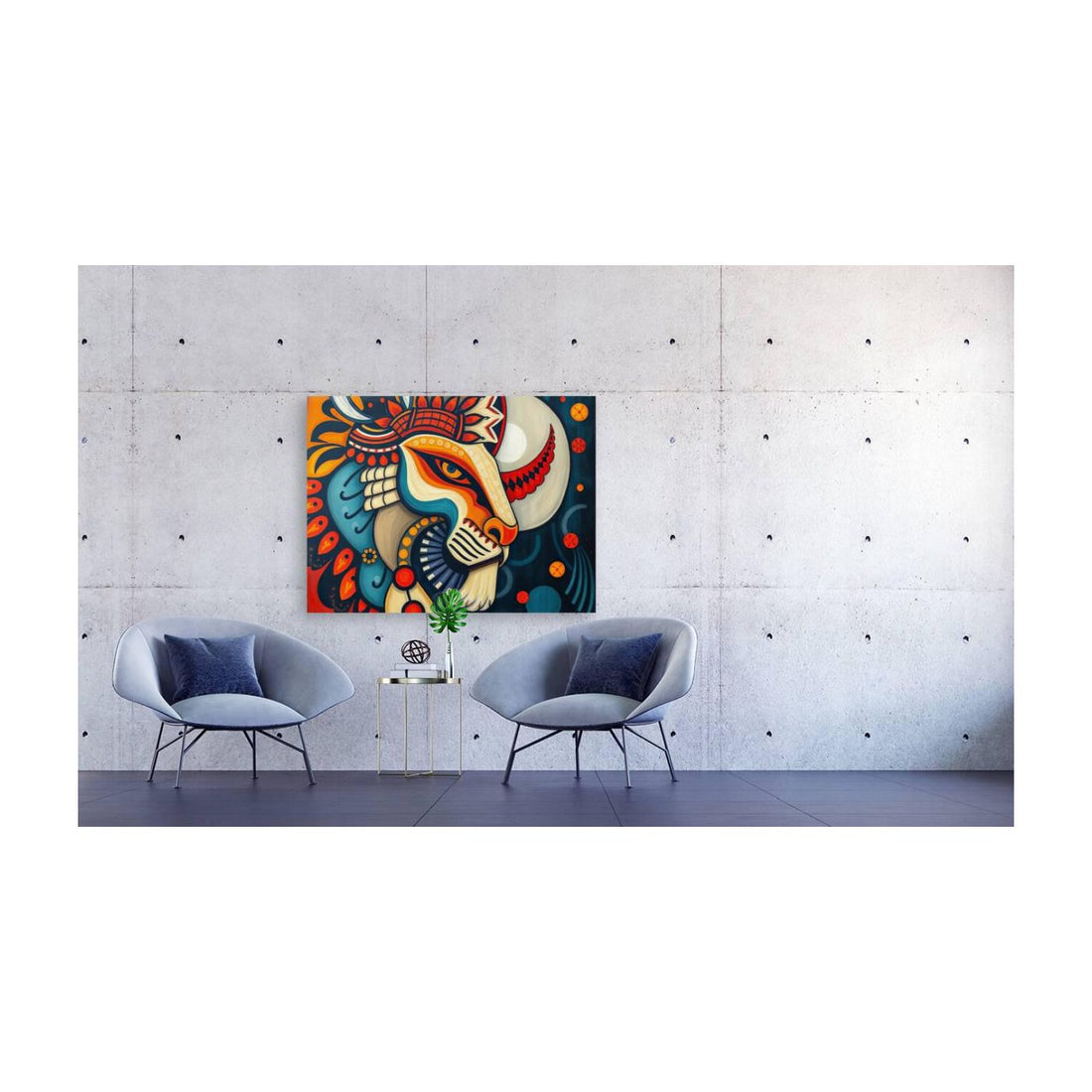 Patterned Lion, Abstract Art Print 43642 Visual Wall Art