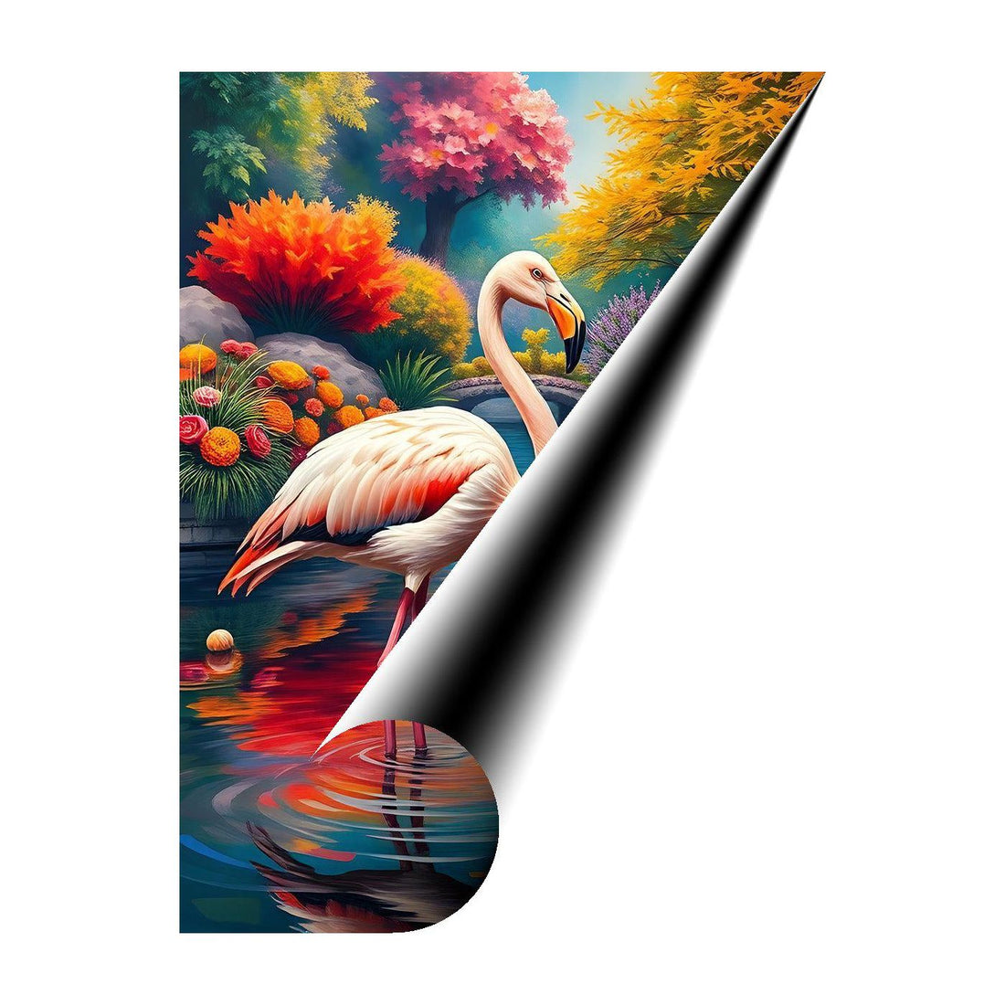 Phoenicopterus Chilean Flamingo, Bird Art Print 34215 Giclee Rolled Canvas Print Visual Wall Art