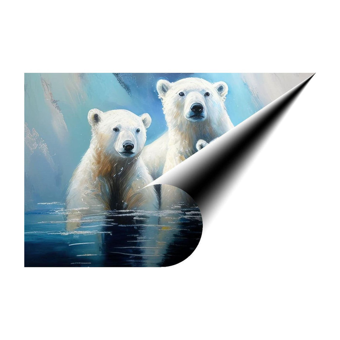 Polar Bear Cubs In Winter, Animal Art Print 32100 Giclee Rolled Canvas Print Visual Wall Art