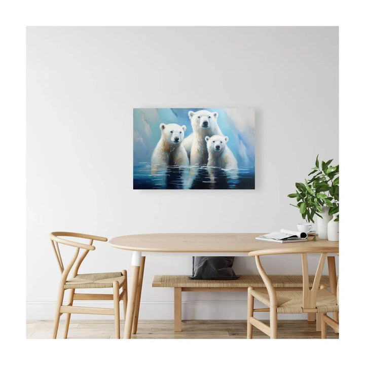 Polar Bear Cubs In Winter, Animal Art Print 32100 Visual Wall Art