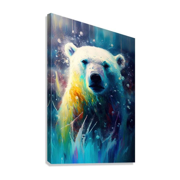 Polar Bear In Cold, Animal Art Print 23903 Giclée Stretched Canvas Print Visual Wall Art