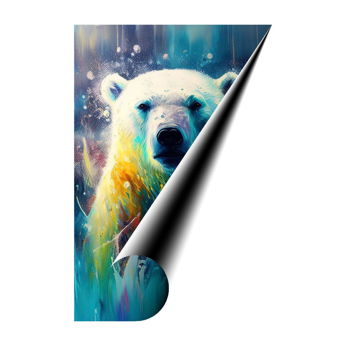 Polar Bear In Cold, Animal Art Print 23903 Giclee Rolled Canvas Print Visual Wall Art