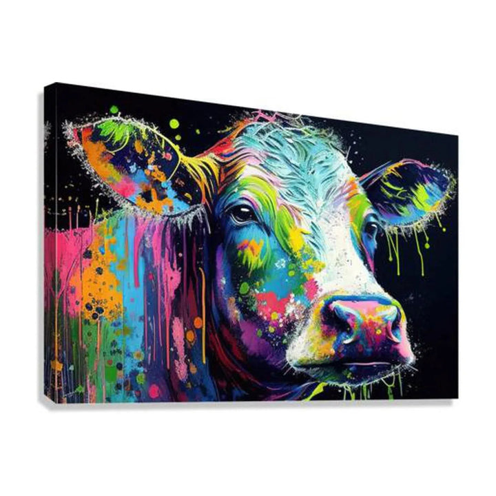 Portrait Of A Cow Cattle, Animal Art Print 32700 Giclée Stretched Canvas Print Visual Wall Art