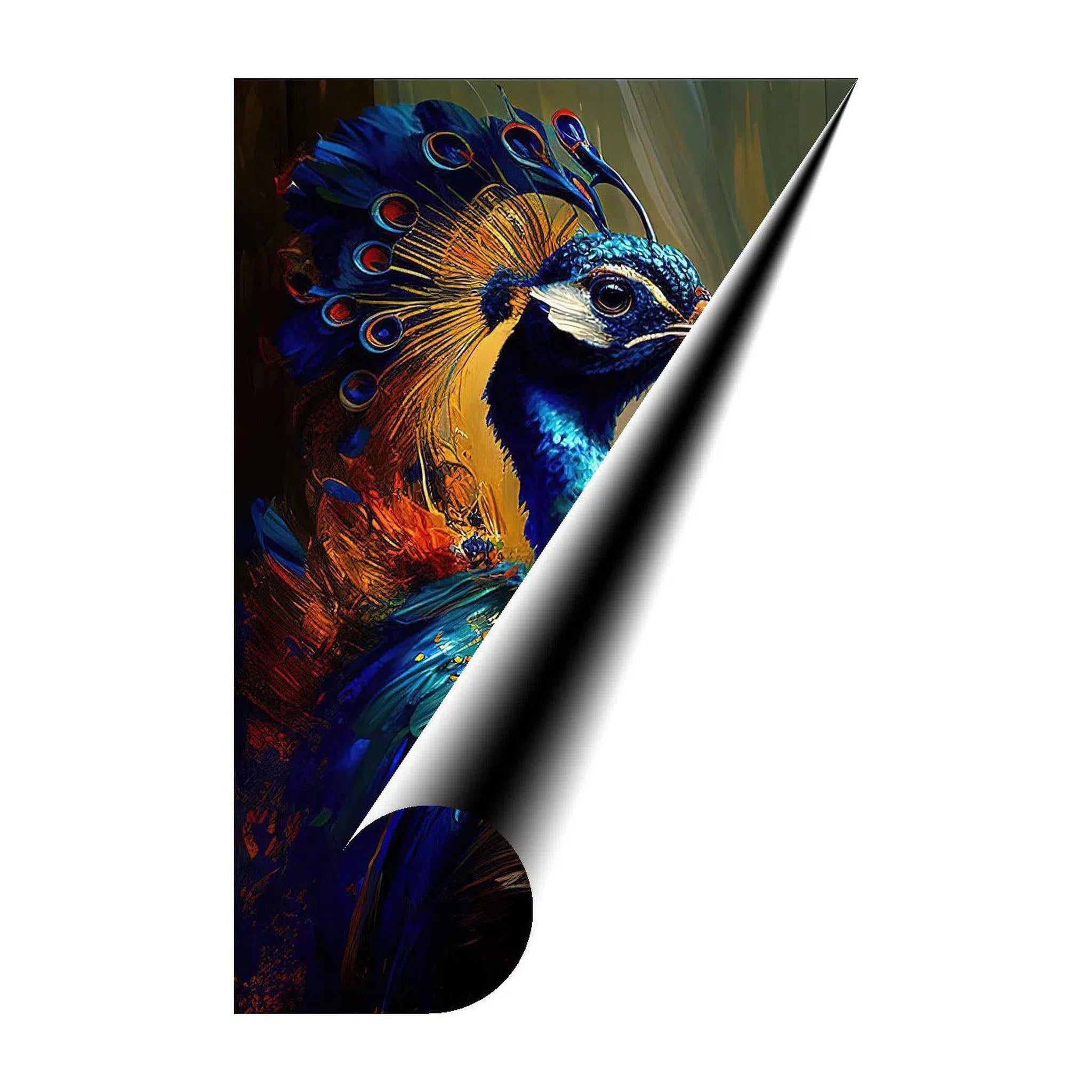 Portrait Of A Peafowl, Pavo Cristatus, Bird Art Print 23250 Giclée Rolled Canvas Print Visual Wall Art