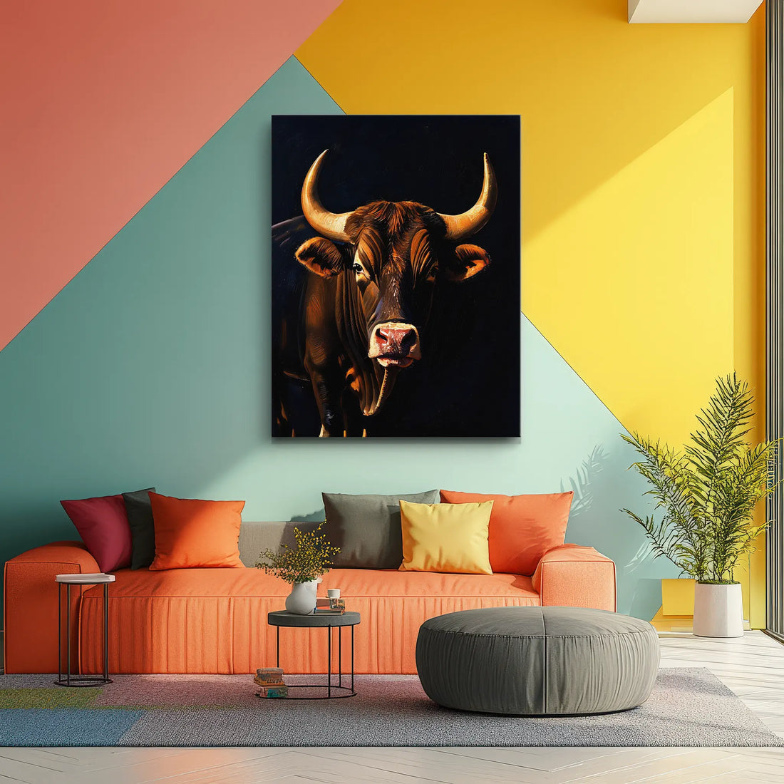 Powerful Brown Bull Giclée Print 456045 Visual Wall Art AR3:4V-AR4:5V Giclée Print