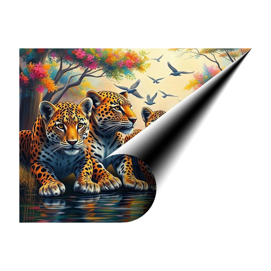 Pride Of Leopards, Animal Art Print 43827 Giclee Rolled Canvas Print Visual Wall Art