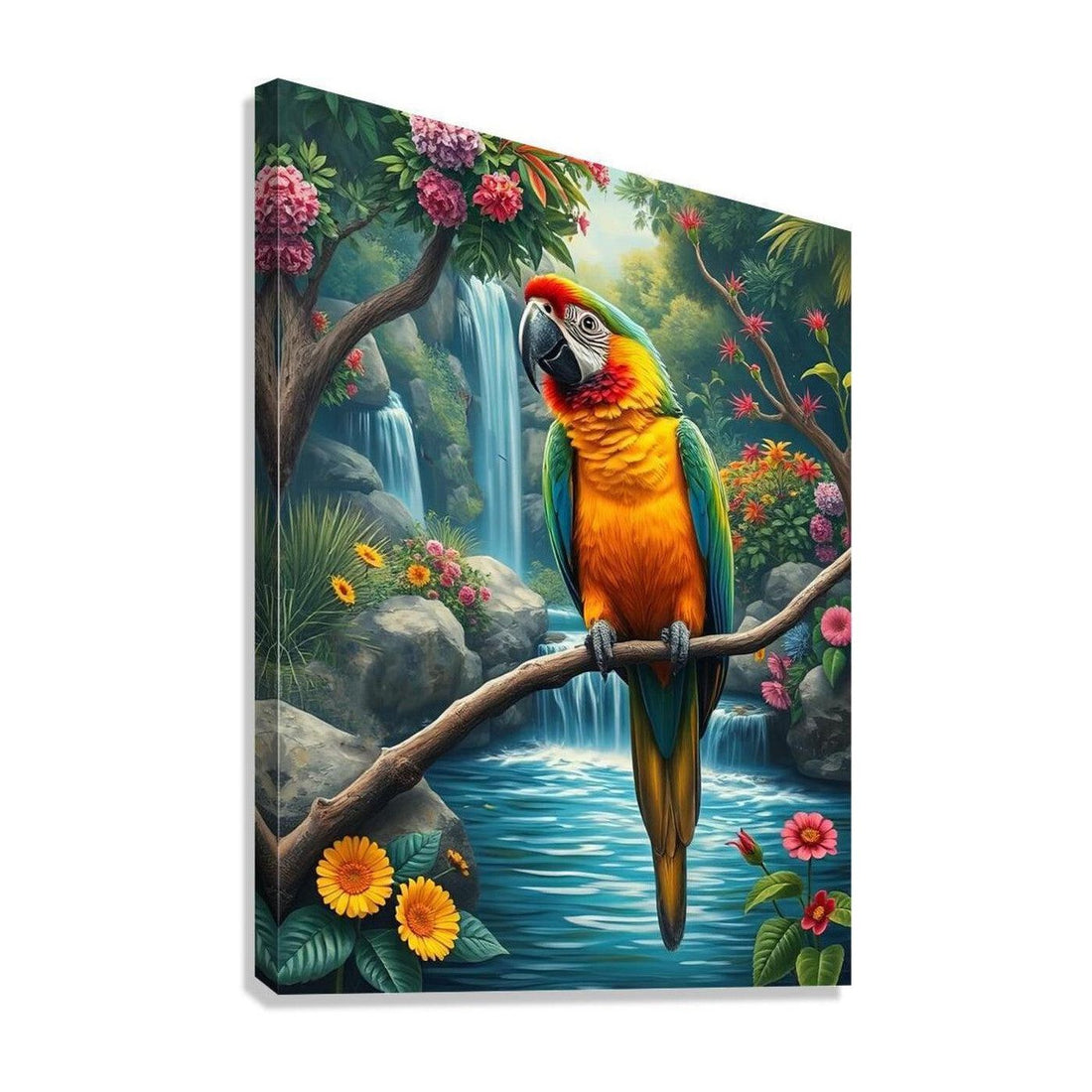 Psittaciformes Parrot, Bird Art Print 34257 Giclée Stretched Canvas Print Visual Wall Art