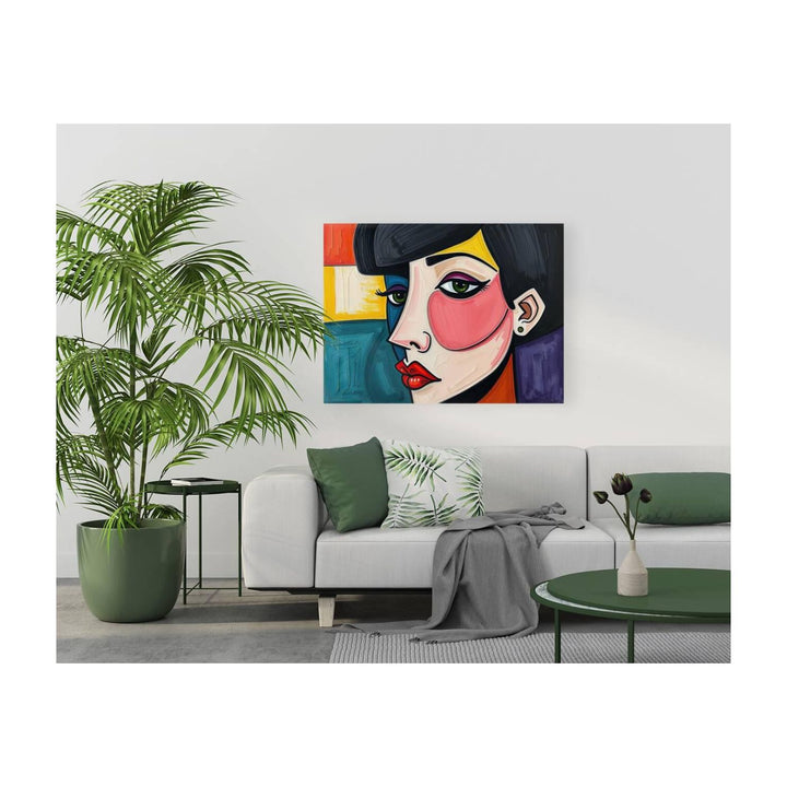 Pucker Lipped Girl, Abstract Art Print 43607 Visual Wall Art