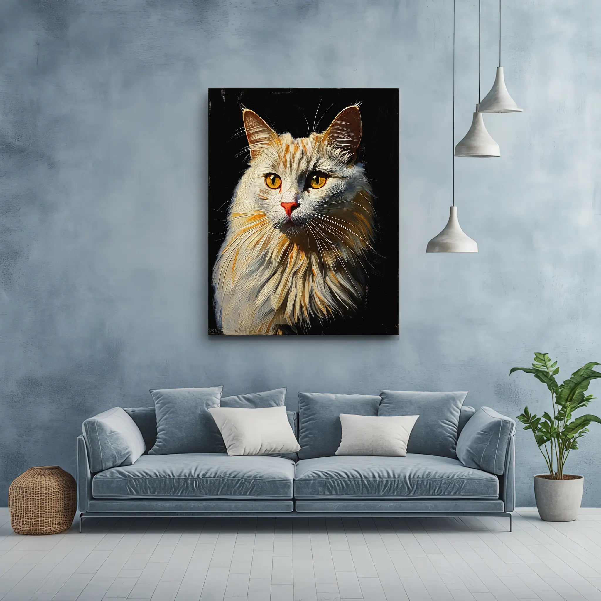 Radiant White Cat Giclée Print 456047 Visual Wall Art AR3:4V-AR4:5V Giclée Print