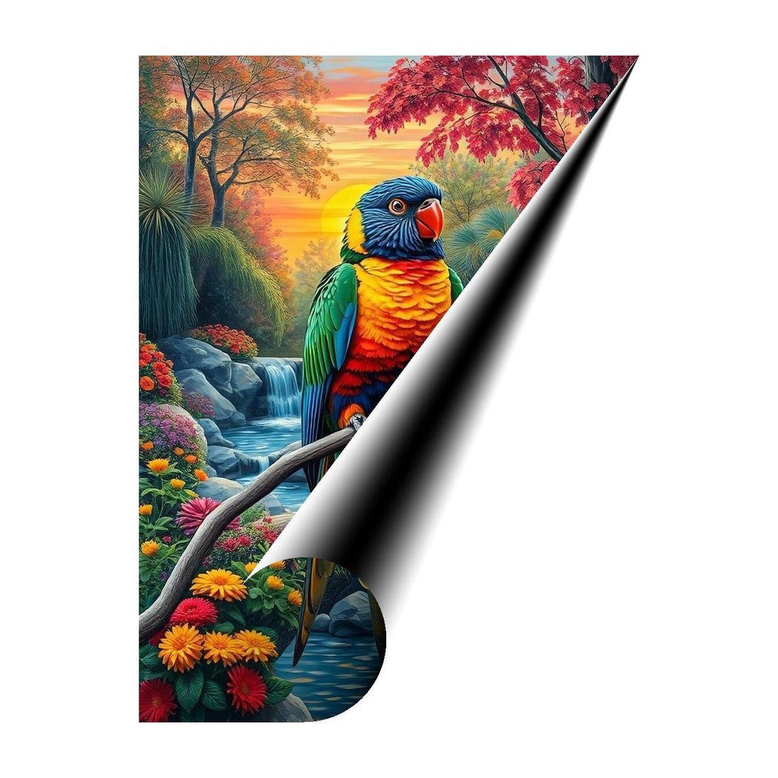 Rainbow Lorikeet Trichoglossus, Bird Art Print 34258 Giclee Rolled Canvas Print Visual Wall Art