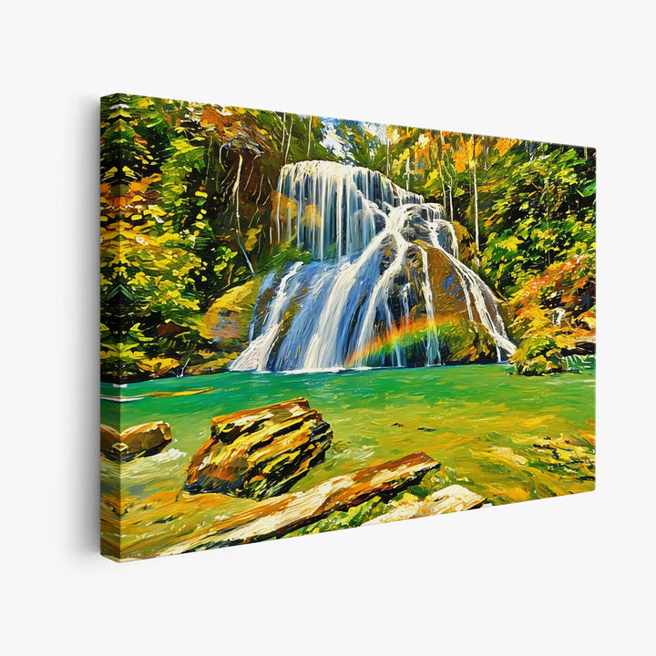 Rainbow Waterfall in Forest Giclée Print 323037 Visual Wall Art AR3:2H Giclée Print