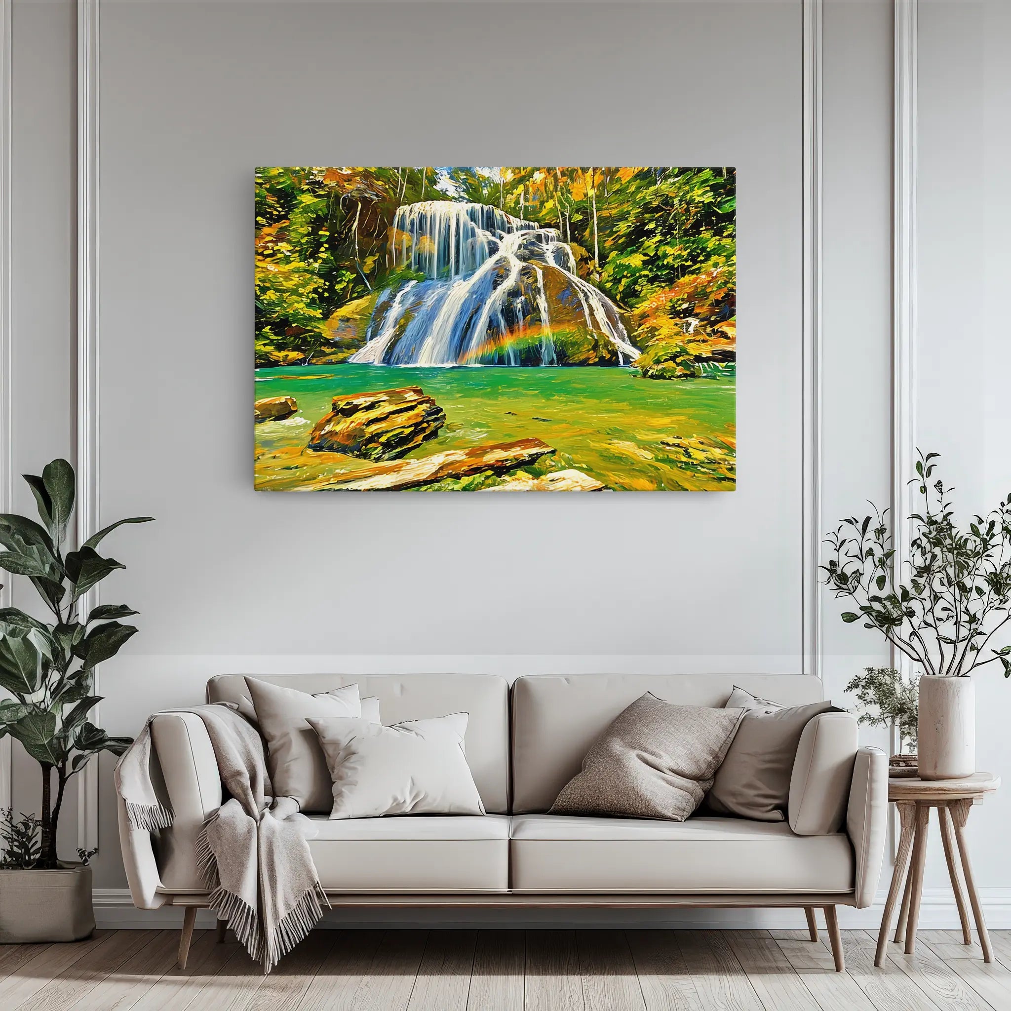 Rainbow Waterfall in Forest Giclée Print 323037 Visual Wall Art AR3:2H Giclée Print