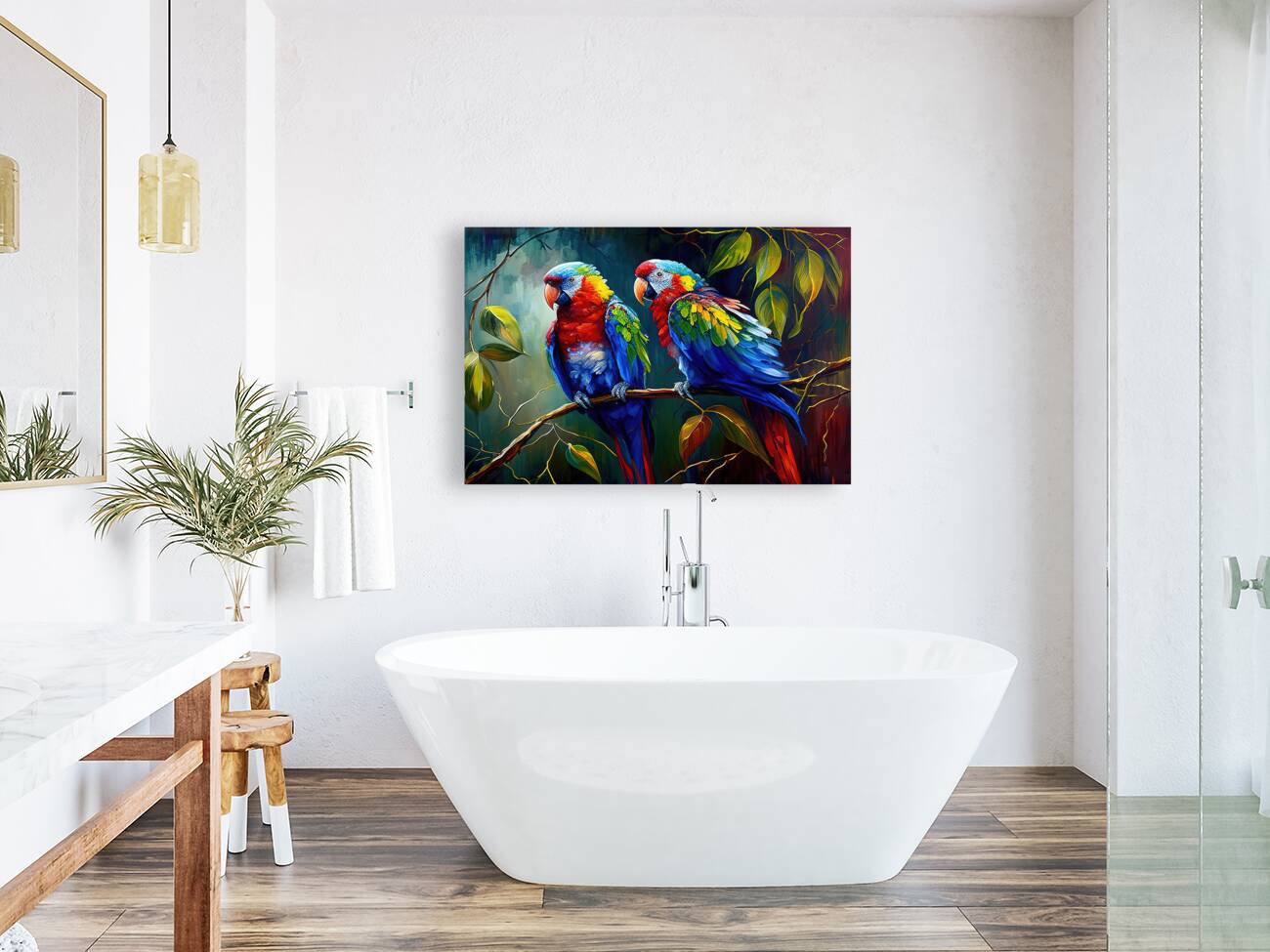 Barney And Ollie Parrots, Bird Art Print 32208 Visual Wall Art