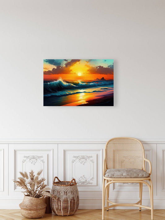 Ground Swell, Sea 32503 Tidal Waves Sunrise, Printed Artwork