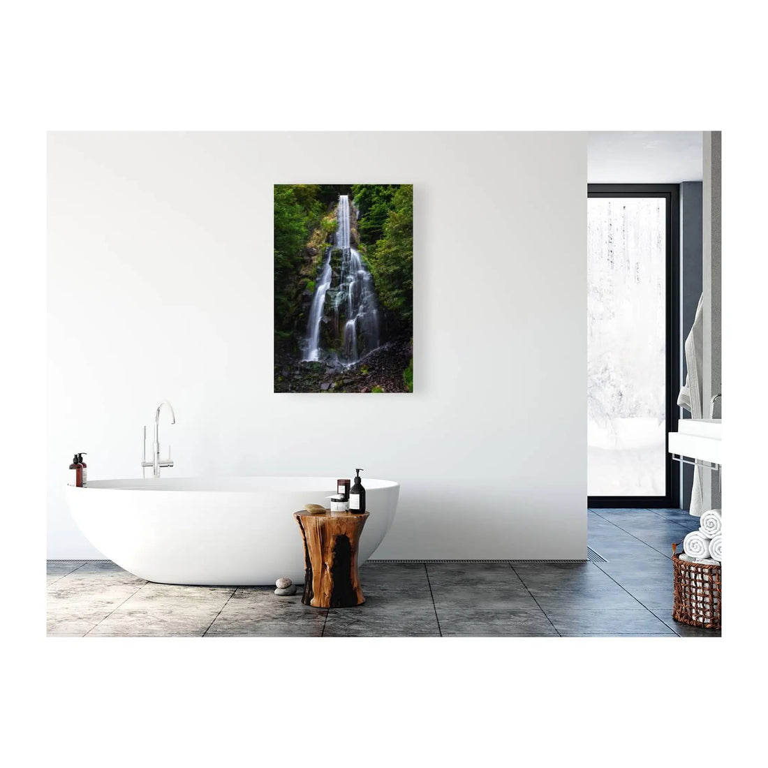 Serene Forest Waterfall Giclée Print 23502 Visual Wall Art