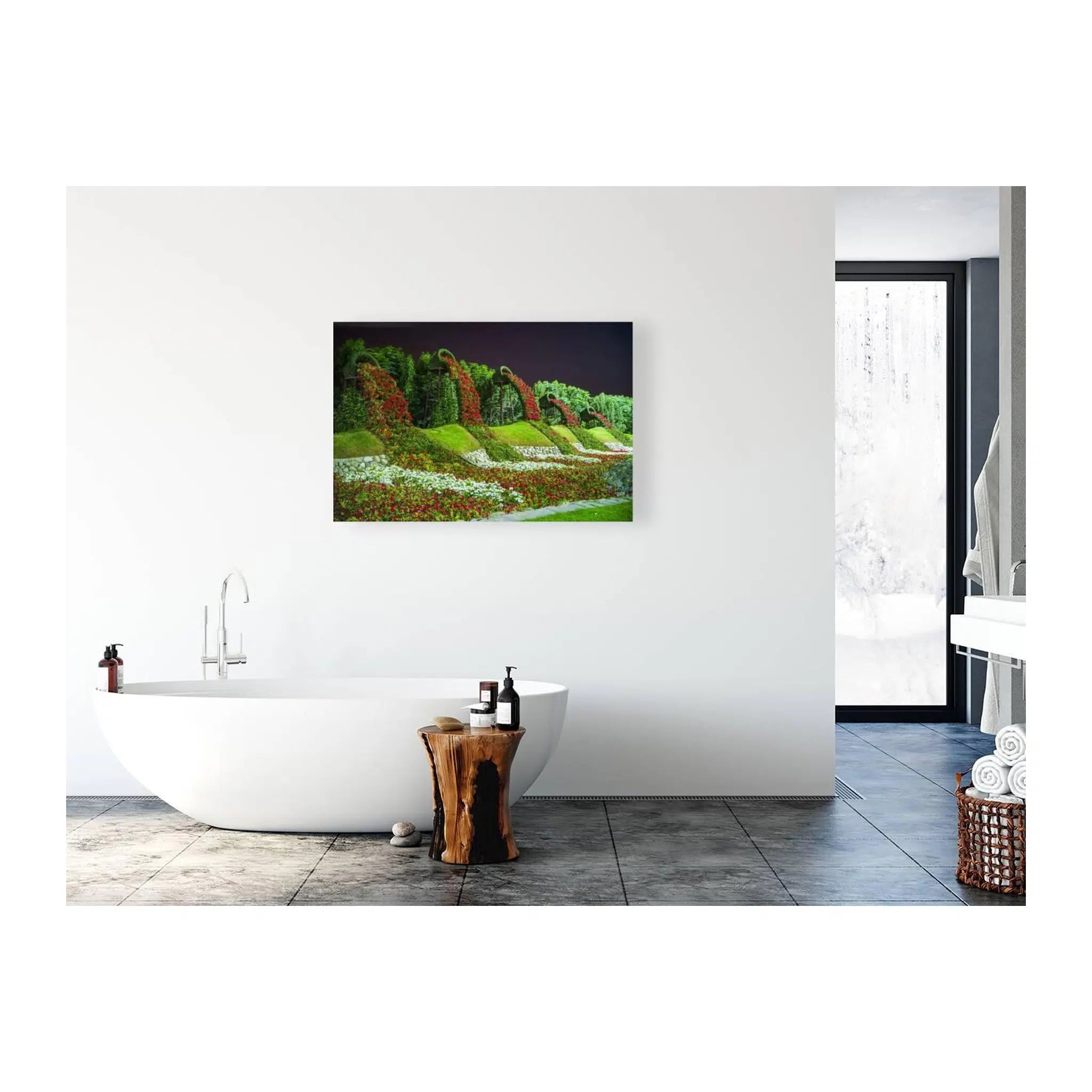 Floral Gardern waterfalls Landscape Giclée Print 32646 Visual Wall Art