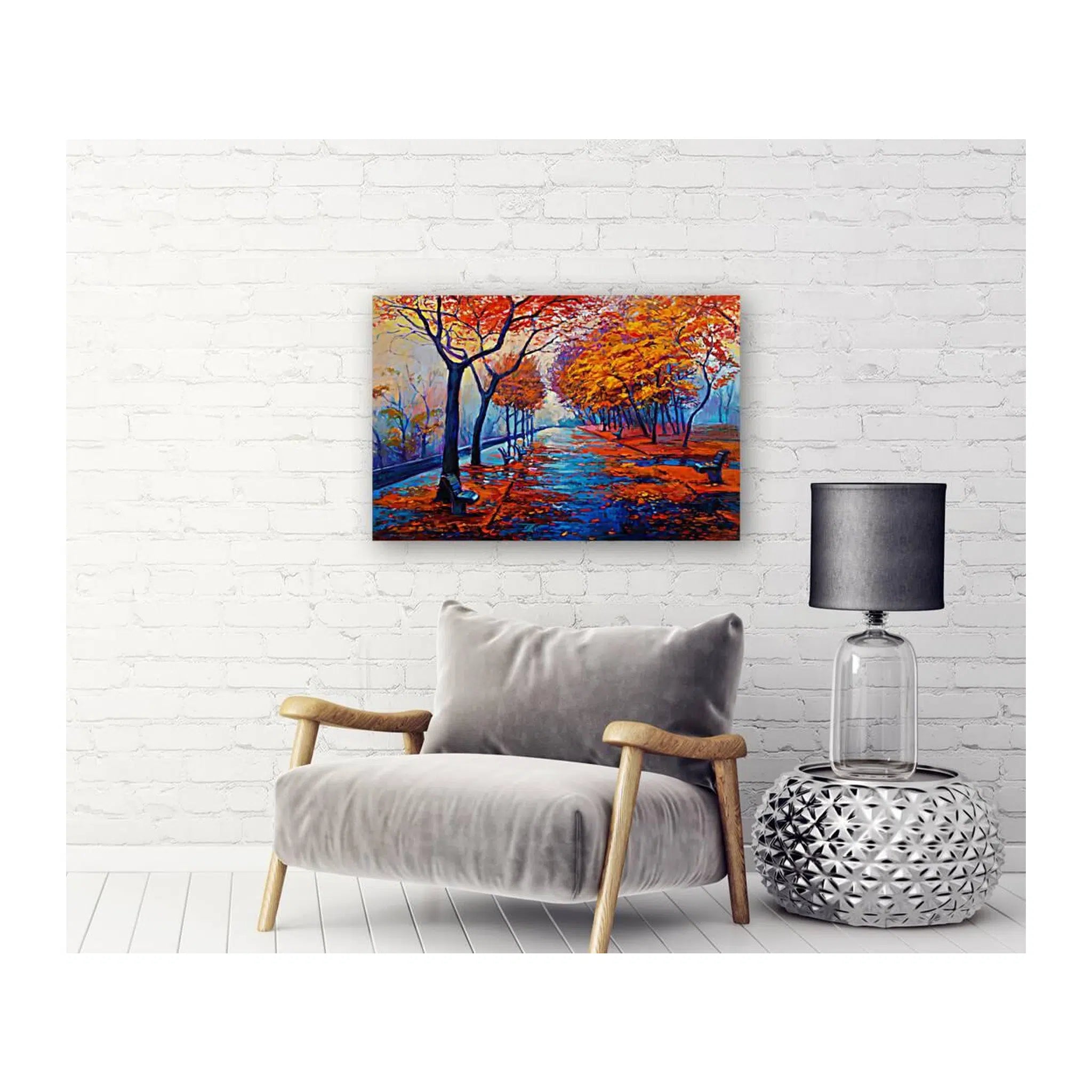 ibrant Autumn Pathway Landscape Giclée Print 32649 Visual Wall Art