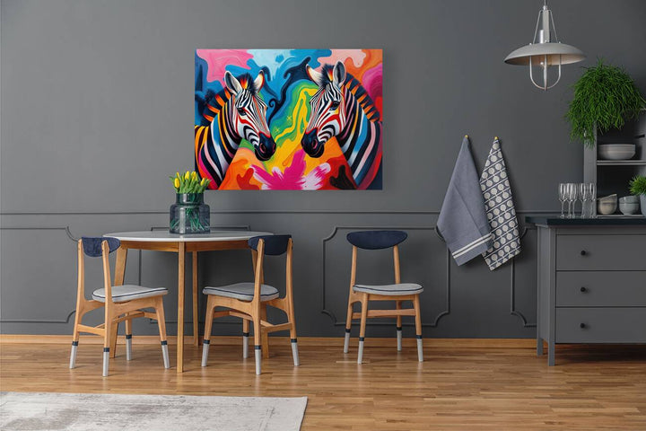 Vivid Zebras Giclee Print 43142 Pictorem.com