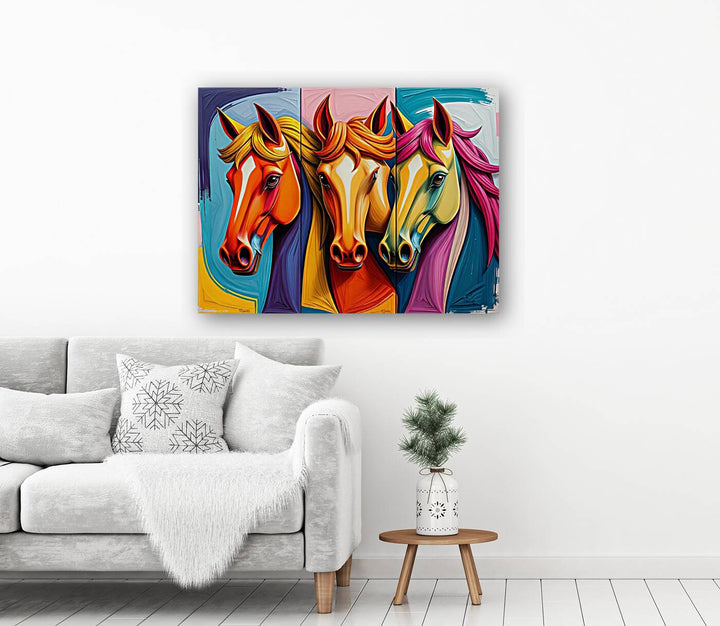 A Triptych Of Horses Giclee Print 43117 Pictorem.com