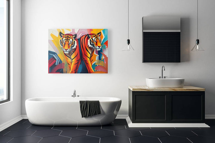 Walking Side By Side Tigers Giclee Print 43130 Pictorem.com