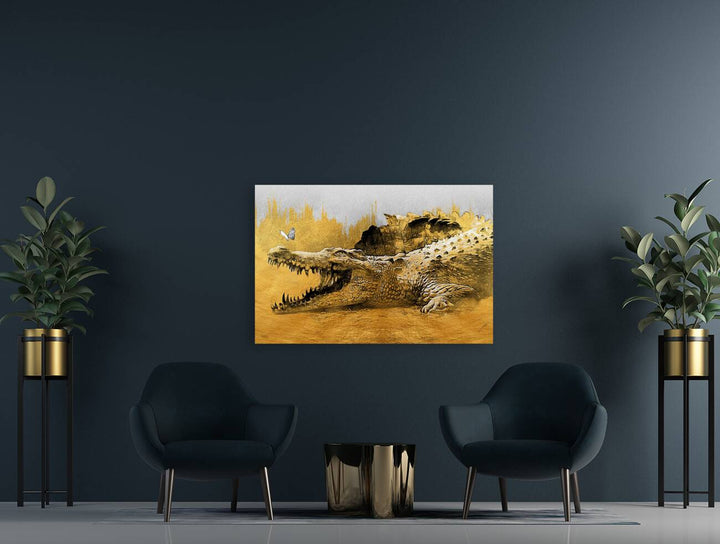 Crocodile Gold Giclee Print 32905 Pictorem.com