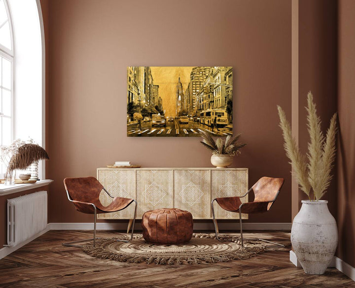 NY City Gold Giclee Print 32917 Pictorem.com