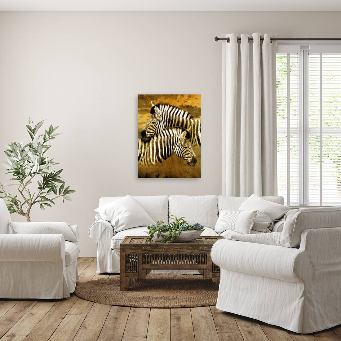 Zebras Love Gold Giclee Print 34921 Pictorem.com