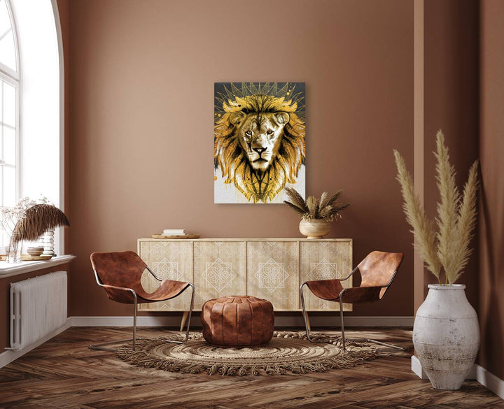 King Lion Gold Giclee Print 34922 Pictorem.com