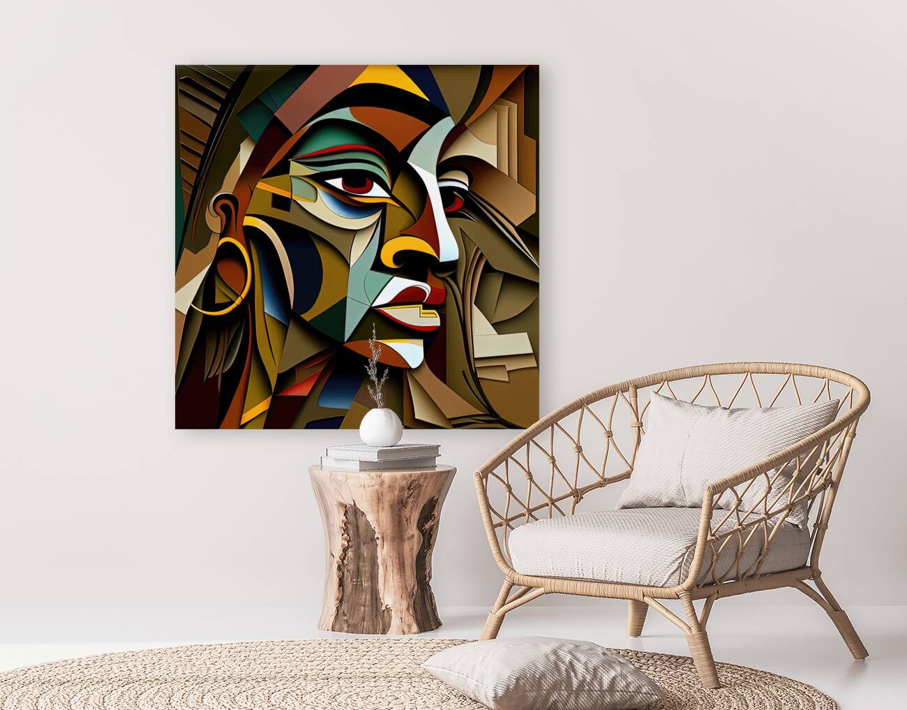 Mountain Girl, Ethnic 11113 Abstract, Printed Artwork