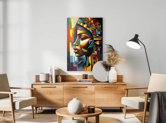 Woman In Waiting, Ethnic 23157 Abstract, Printed Artwork