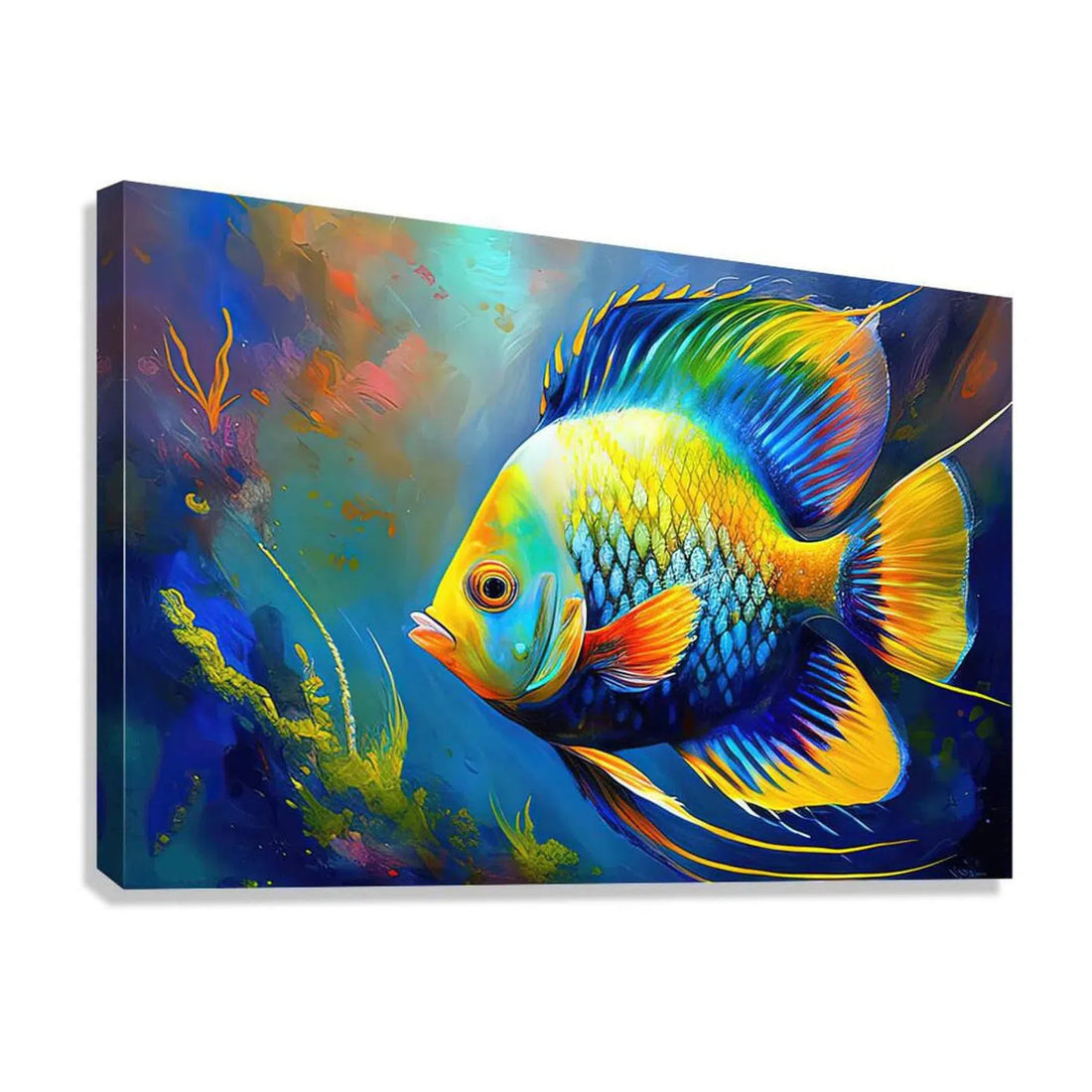 Regal Angel Portrait, Fish Art Print 32601 Giclée Stretched Canvas Print Visual Wall Art