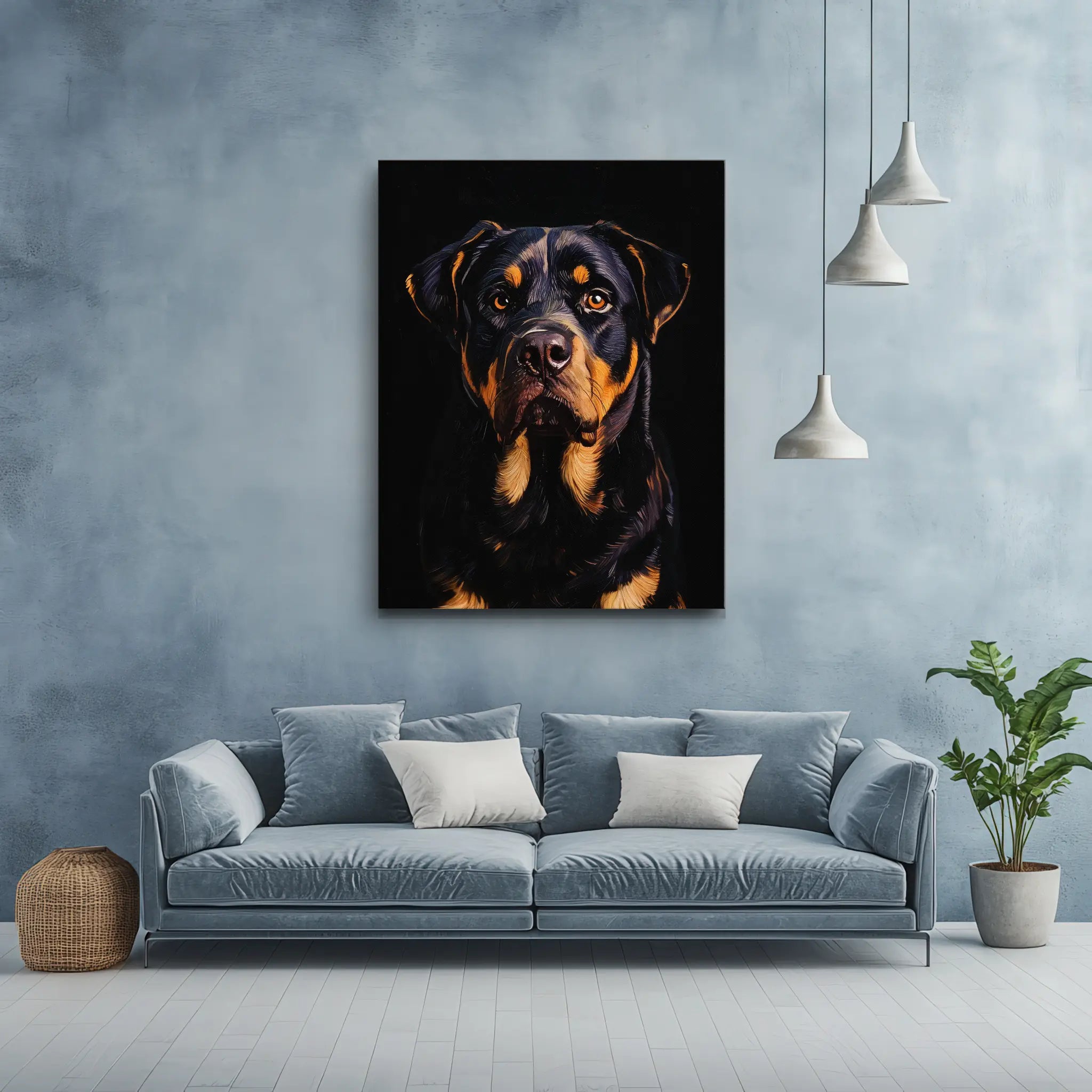 Regal Rottweiler Portrait Giclée Print 456048 Visual Wall Art AR3:4V-AR4:5V Giclée Print