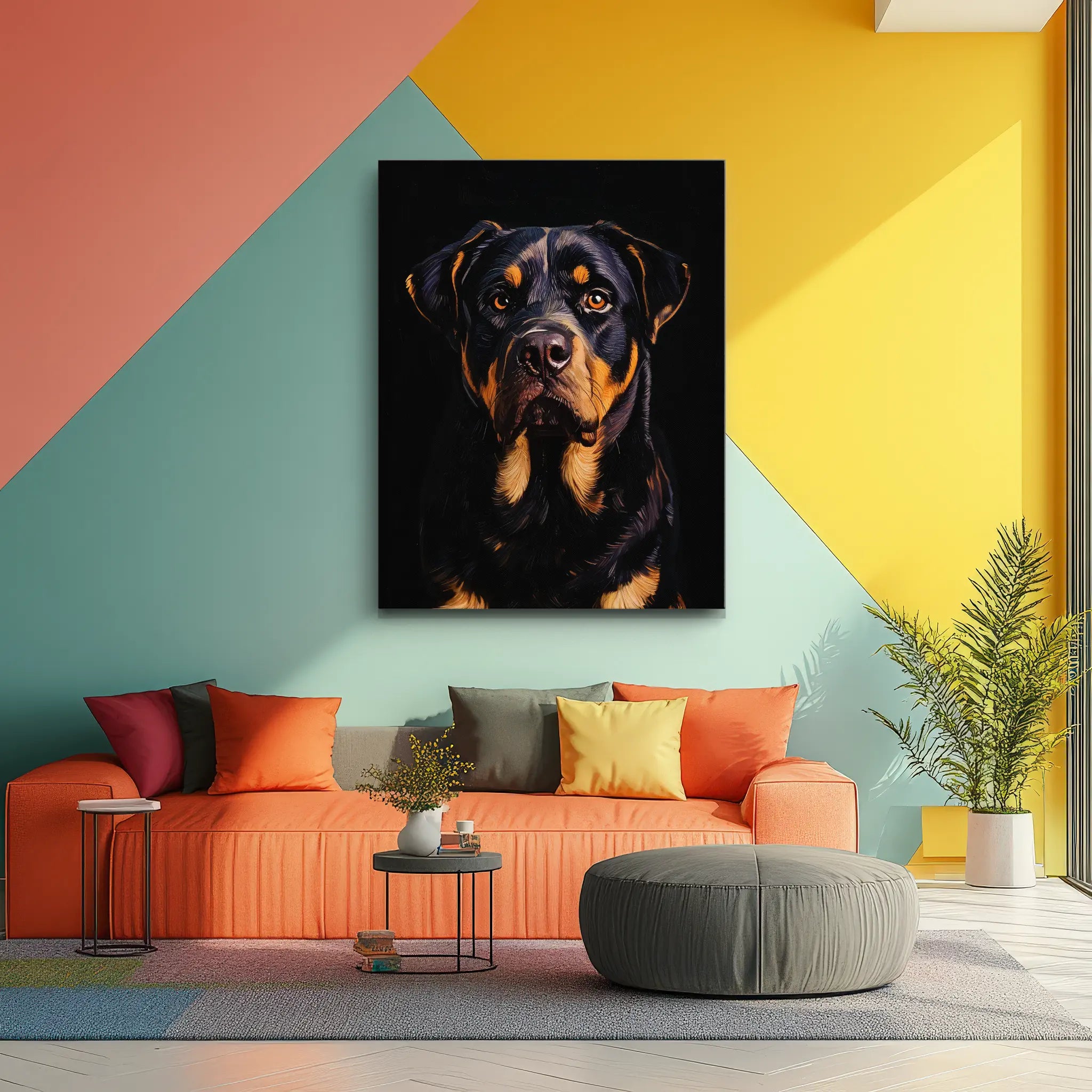 Regal Rottweiler Portrait Giclée Print 456048 Visual Wall Art AR3:4V-AR4:5V Giclée Print
